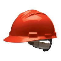 Bullard 62RDR Bullard S62 Series Red Vented Safety Cap With 4 Point Ratchet Headgear And Cotton Browpad